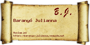 Baranyó Julianna névjegykártya