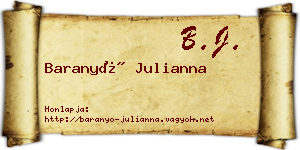 Baranyó Julianna névjegykártya